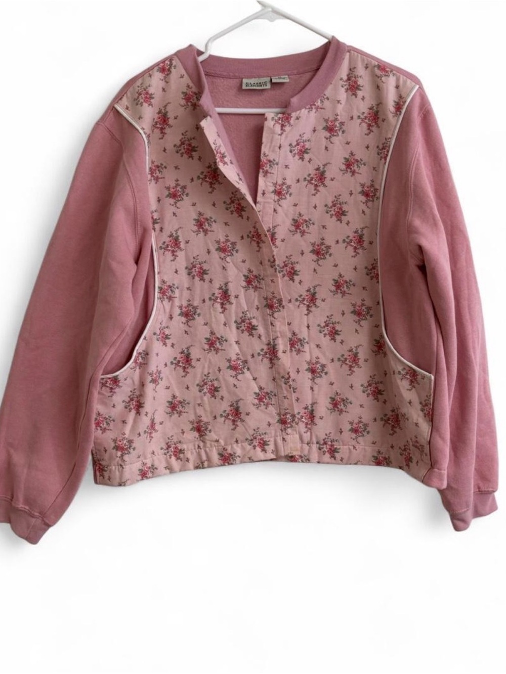 Classic Elements Pink Floral Panel Kids Sweatshirt